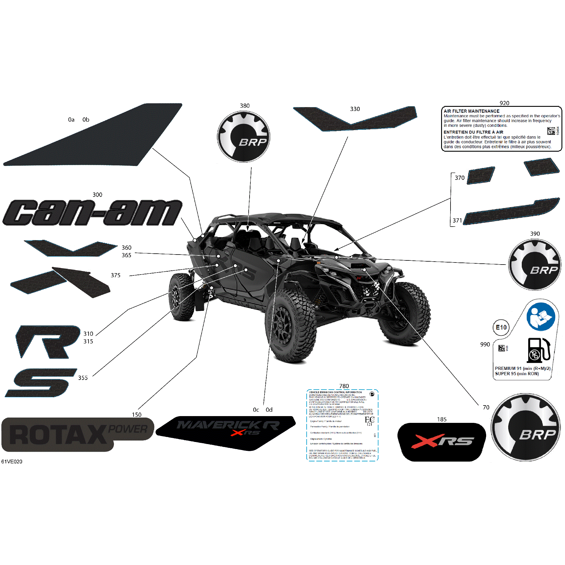 An Image of a Genuine Can-Am Parts Schematic Diagram showing the schematic - BODY - DECALS