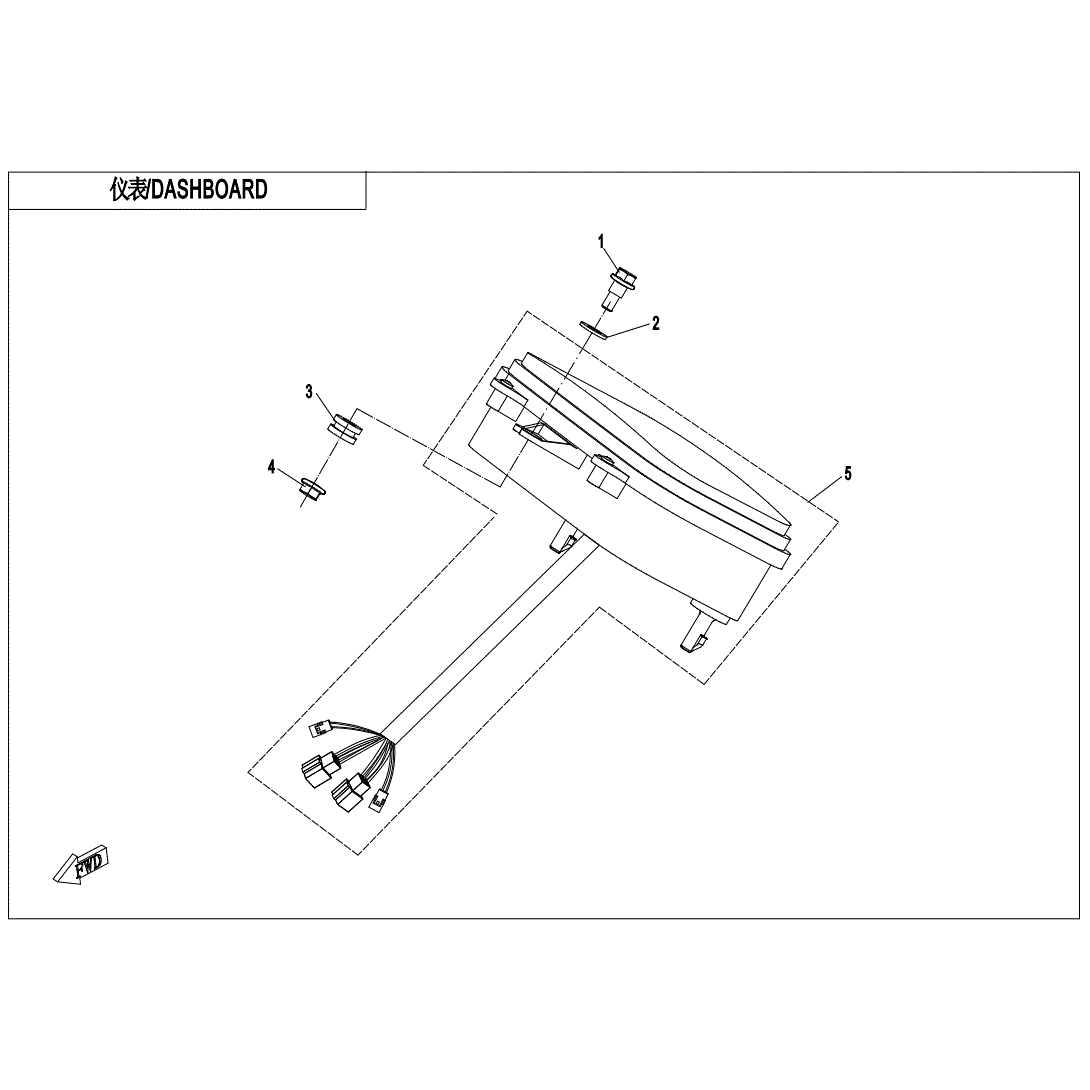 An Image of a Genuine CFMOTO Parts Schematic Diagram showing the schematic - DASHBOARD - 2021 CFMOTO ZFORCE 500