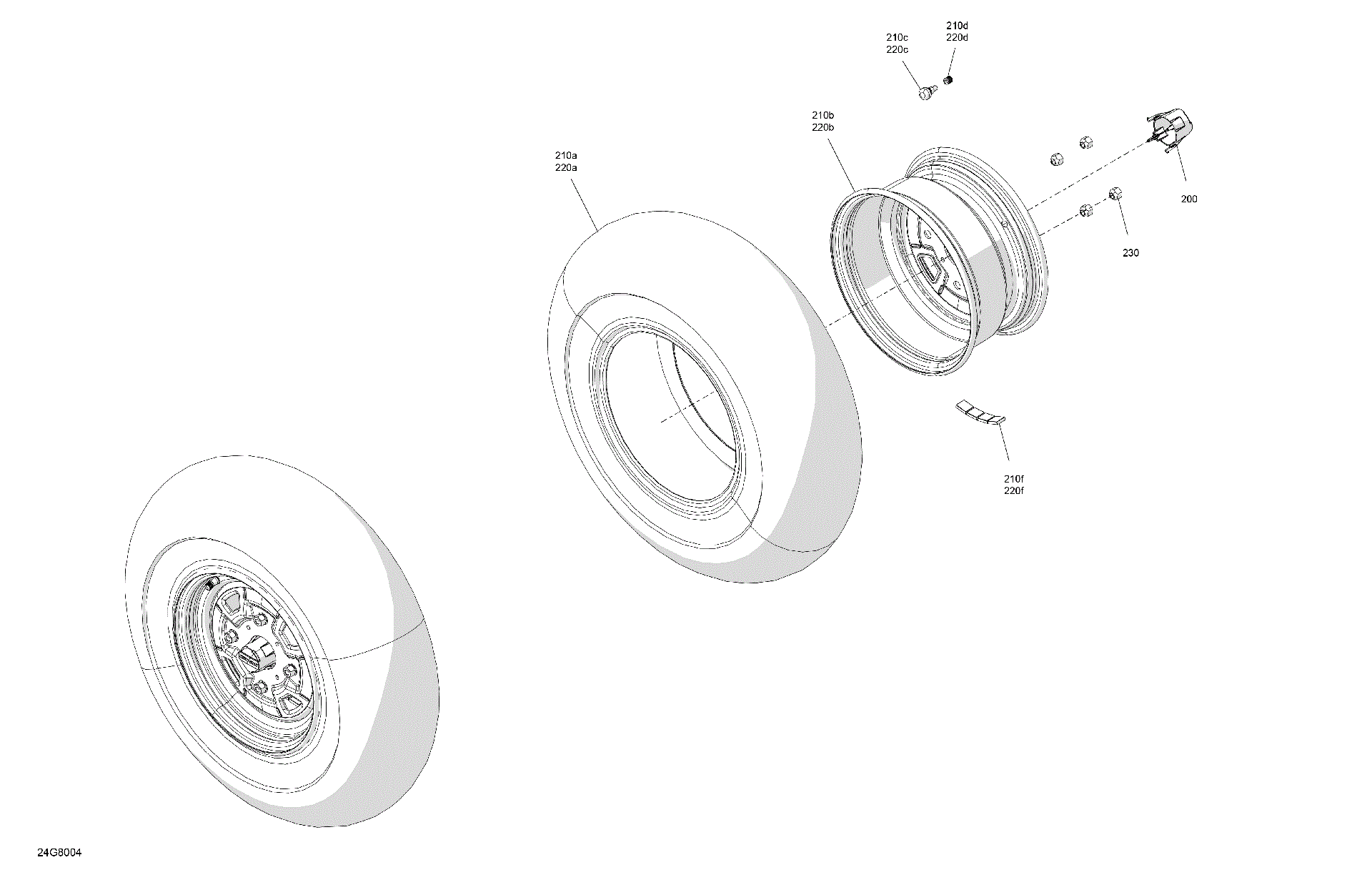 An Image of a Genuine Can-Am Parts Schematic Diagram showing the schematic - DRIVE - FRONT WHEELS