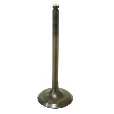 The Yamaha YFZ450 Intake Valve by Bronco, a metal valve with a flat circular base and long stem, stands upright on a white background and is designed to enhance engine performance.