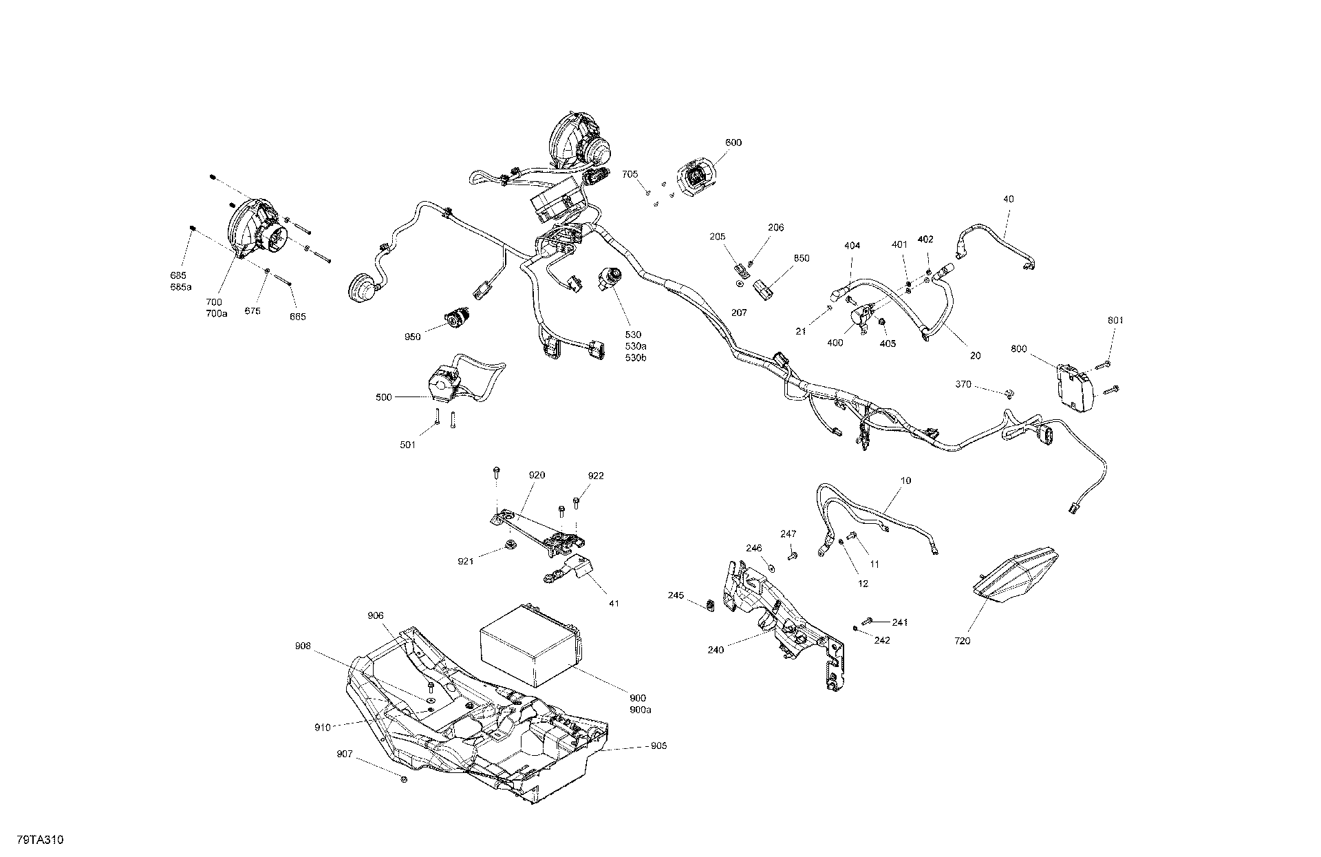 An Image of a Genuine Can-Am Parts Schematic Diagram showing the schematic - ELECTRIC - SYSTEM