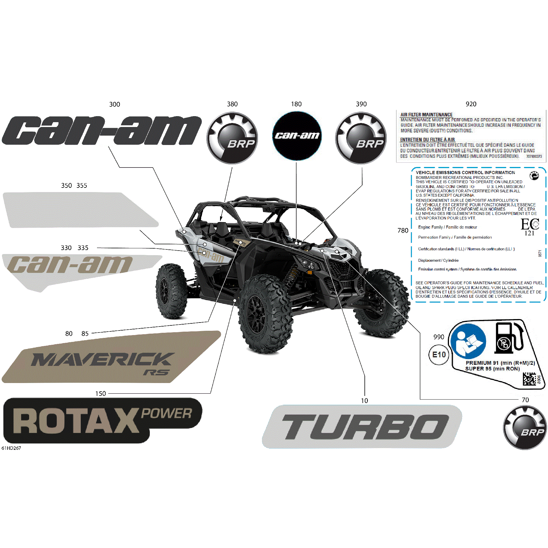 An Image of a Genuine Can-Am Parts Schematic Diagram showing the schematic - BODY - DECALS