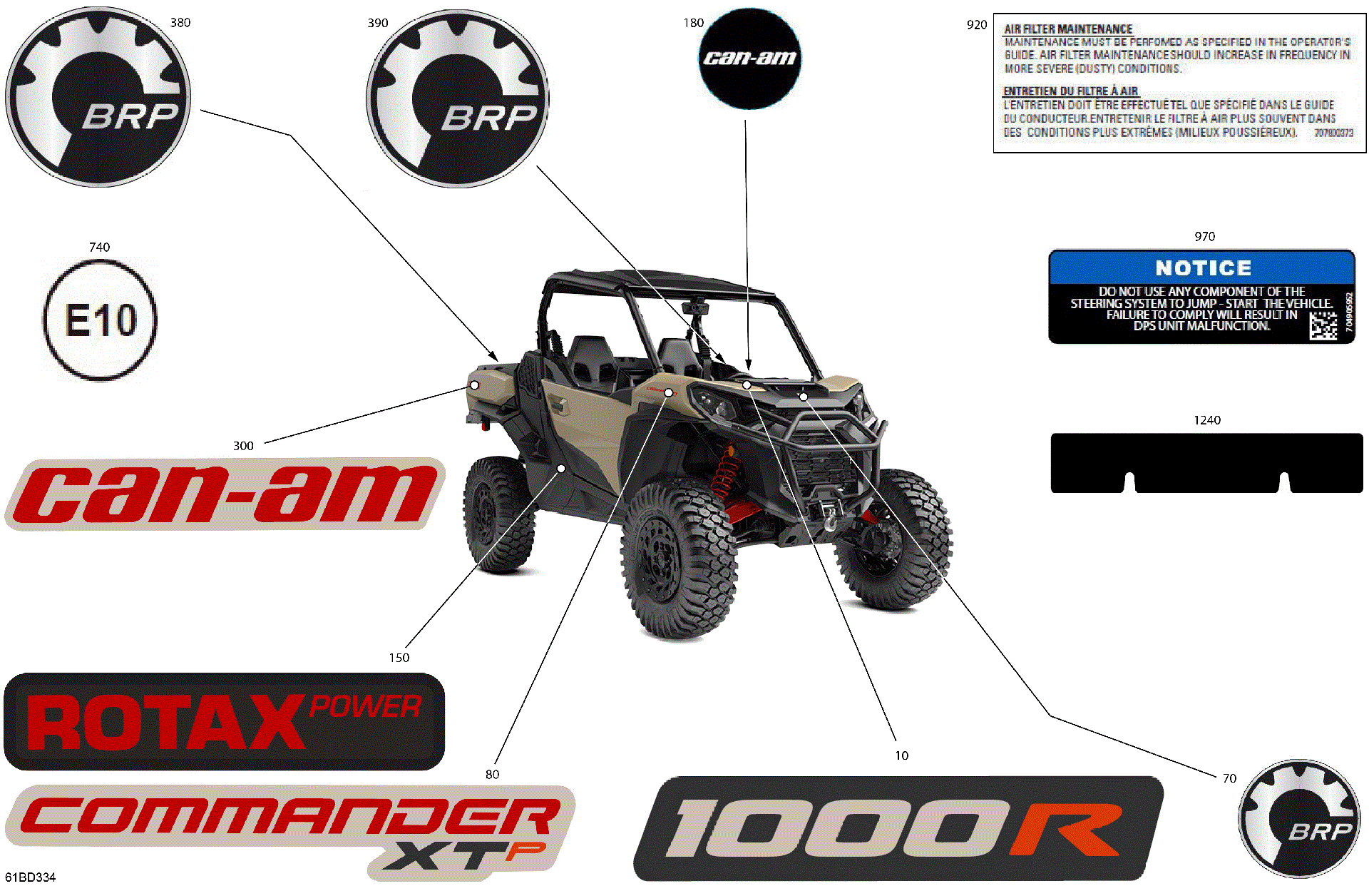 An Image of a Genuine Can-Am Parts Schematic Diagram showing the schematic - BODY - DECALS
