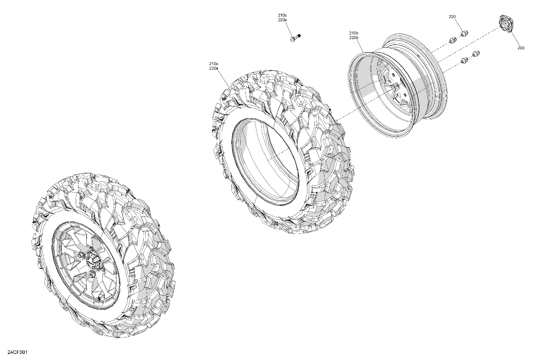 An Image of a Genuine Can-Am Parts Schematic Diagram showing the schematic - DRIVE - FRONT WHEELS