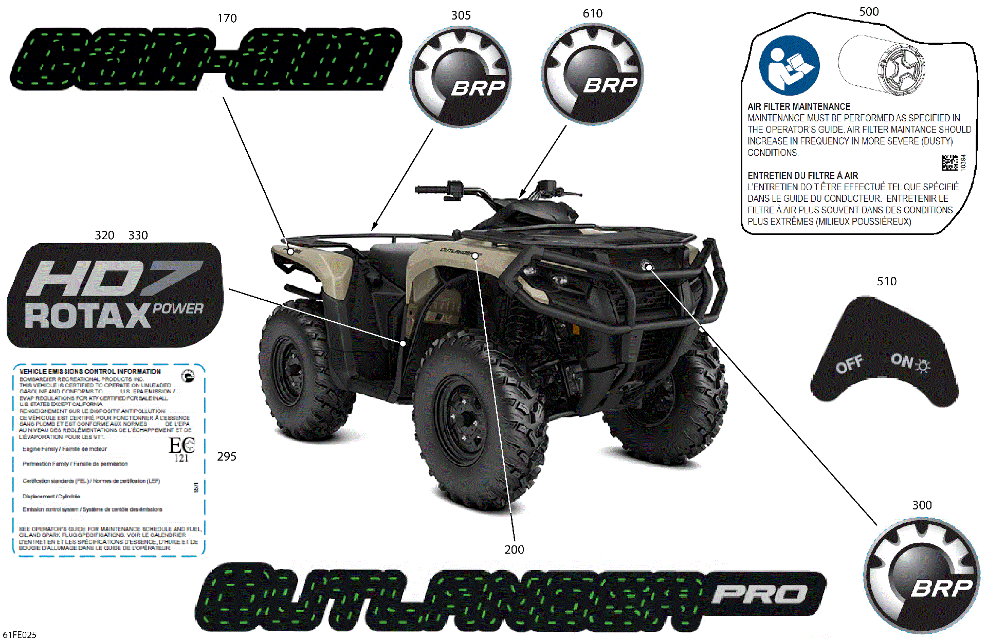 An Image of a Genuine Can-Am Parts Schematic Diagram showing the schematic - BODY - FEATURE DECALS