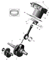 ROTAX - CRANKSHAFT PISTONS AND CYLINDER - 2024 CAN AM OUTLANDER 500 4X4 - GRANITE GREY