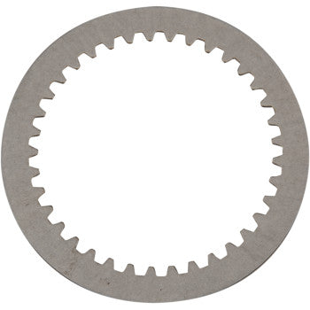 The Clutch Drive Plate by Barnett is a circular metal plate with evenly spaced rectangular teeth along its inner edge, resembling a gear or clutch plate, made in the U.S.A. and shown against a white background.