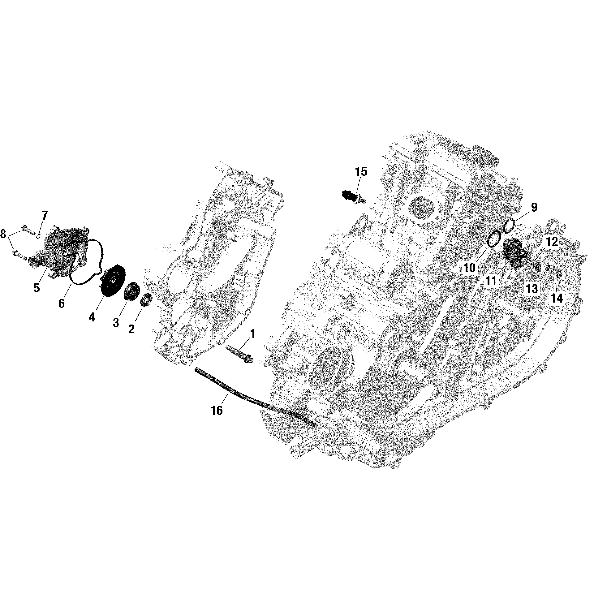 An Image of a Genuine Can-Am Parts Schematic Diagram showing the schematic - ROTAX - ENGINE COOLING