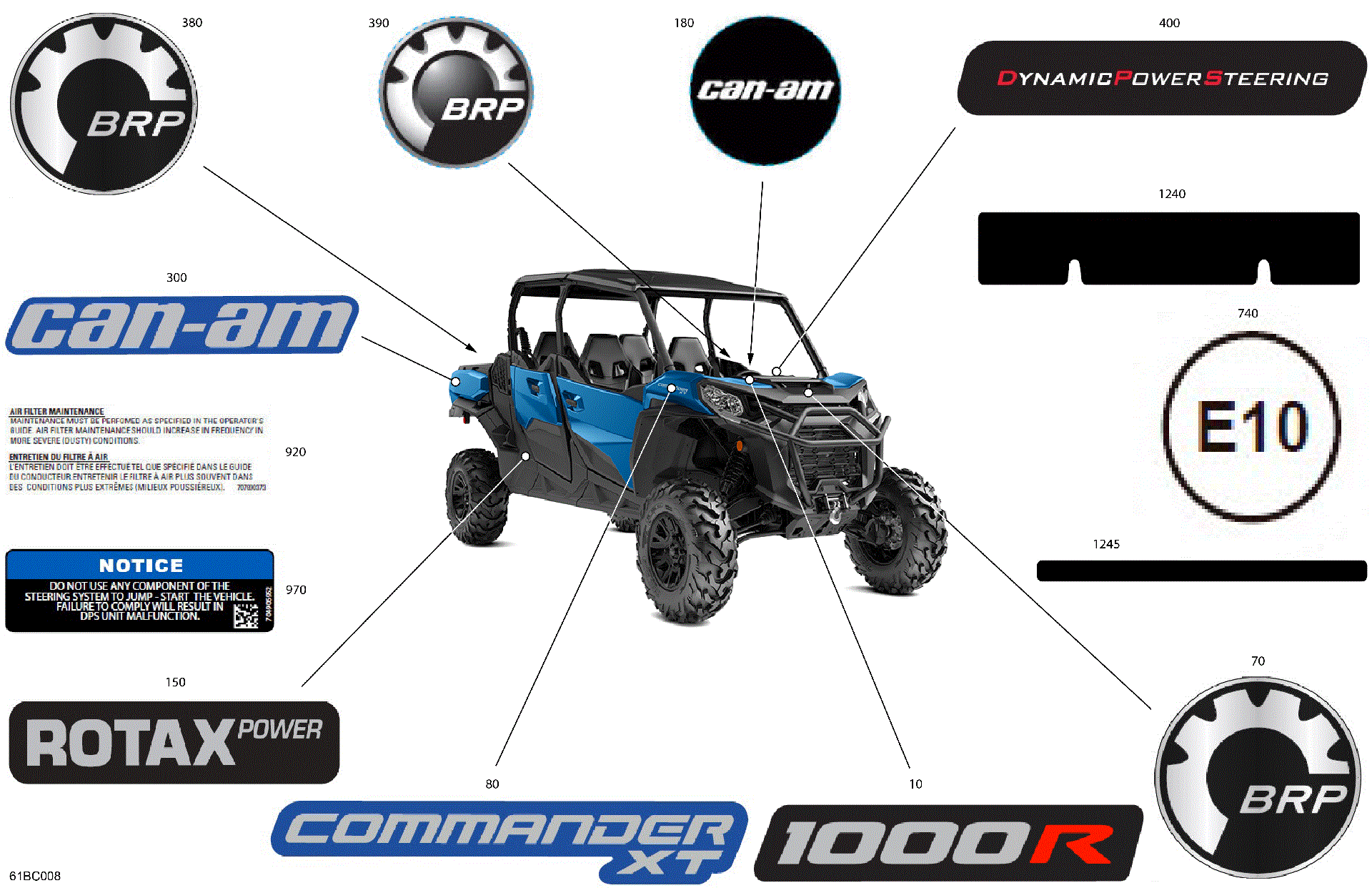 An Image of a Genuine Can-Am Parts Schematic Diagram showing the schematic - BODY - DECALS