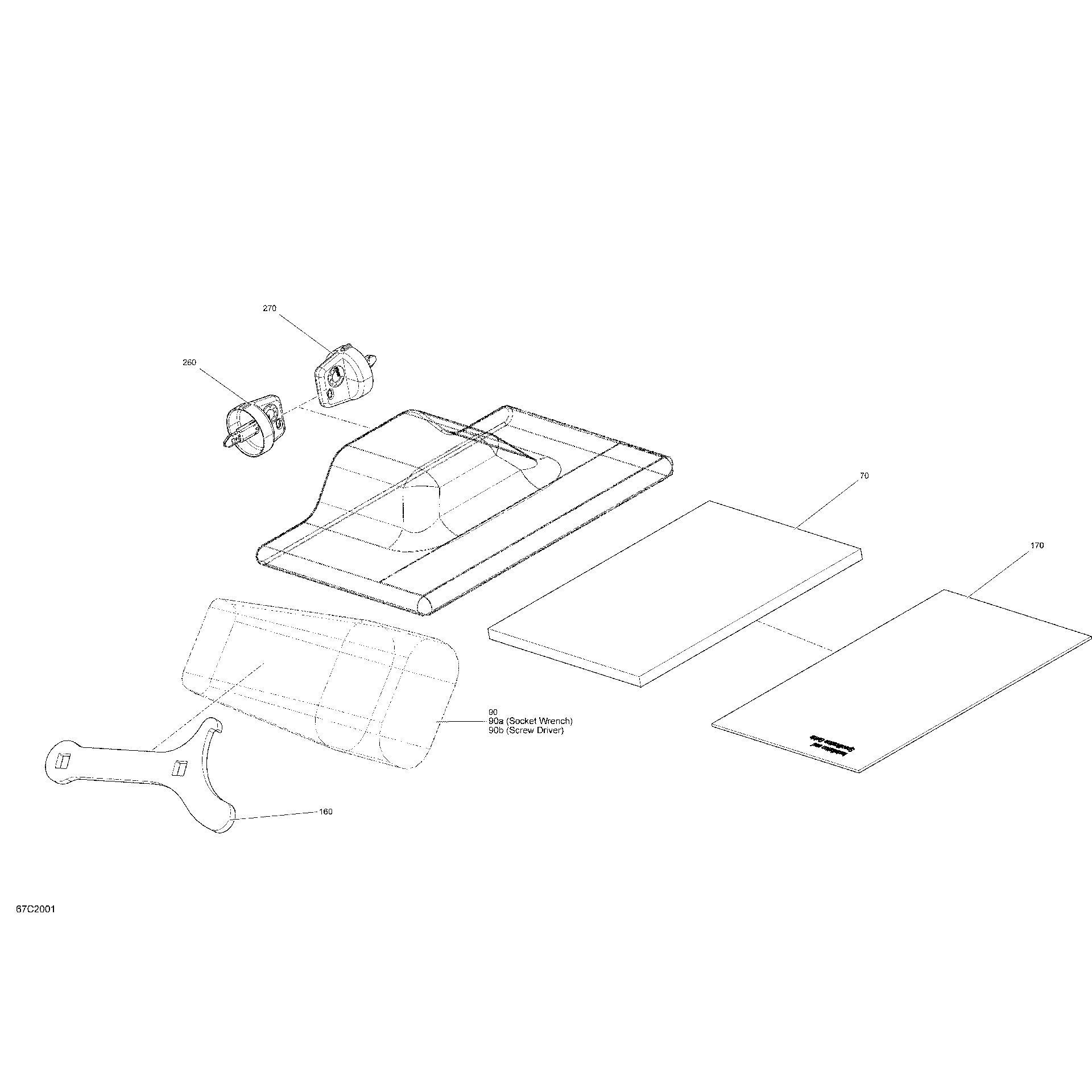 An Image of a Genuine Can-Am Parts Schematic Diagram showing the schematic - STORAGE TRAY