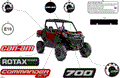 BODY - DECALS - 2025 CAN AM COMMANDER 700 XT - FIERY RED METALLIC - 60" WIDTH CALI