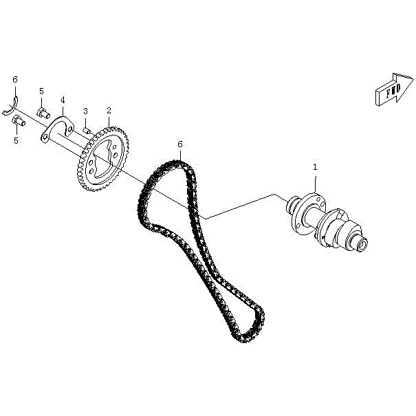 An Image of a Genuine CFMOTO Parts Schematic Diagram showing the schematic - CAMSHAFT ASSY. - 2015 CFMOTO ZFORCE 600