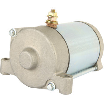 The Starter Motor by Parts Unlimited is a cylindrical automotive solenoid with a metallic, rust-protected casing, mounting brackets, and a top threaded terminal, shown against a white background.