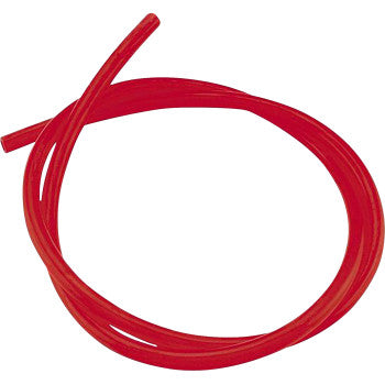 A 10-foot coiled length of Helix Fuel Line, opaque red and abrasion-resistant with smooth surfaces, in 1/4" diameter, displayed on a white background.