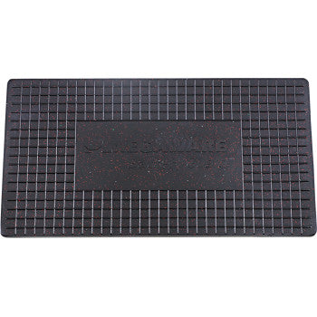 Rectangular black PU battery guard with textured grid pattern and embossed Keel Guard logo in the center.