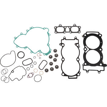 The Polaris Complete Motor Gasket Kit by Moose Offroad includes assorted gaskets and O-rings for sealing engine components—perfect for engine rebuilds or replacing transmission gaskets. Displayed on a white background.