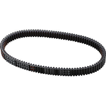 The CF Moto G Force Polaris Drive BeSuzuki LT-R edLine by Gates is a black rubber timing belt with evenly spaced inner teeth and high-tensile aramid cord, arranged in an oval loop, shown on a white background.