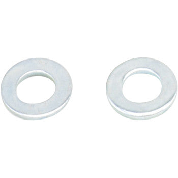 Two Washer Flat 12 mm by Bolt, silver metal with central holes, are placed side by side on a white background. These washers are typically used with hex-head bolts to ensure secure fastening.