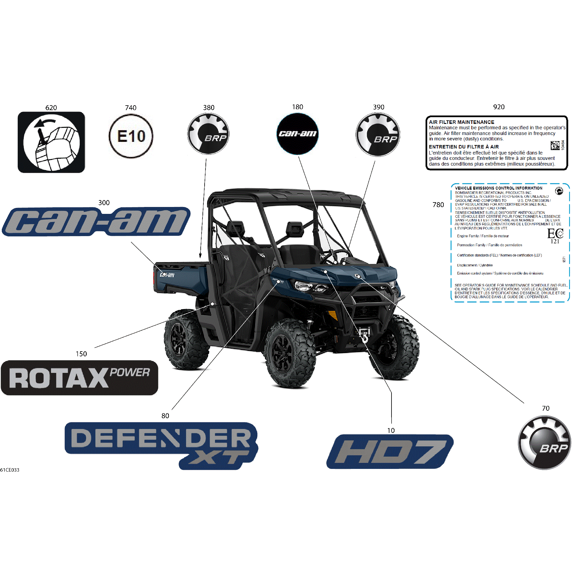 An Image of a Genuine Can-Am Parts Schematic Diagram showing the schematic - BODY - DECALS