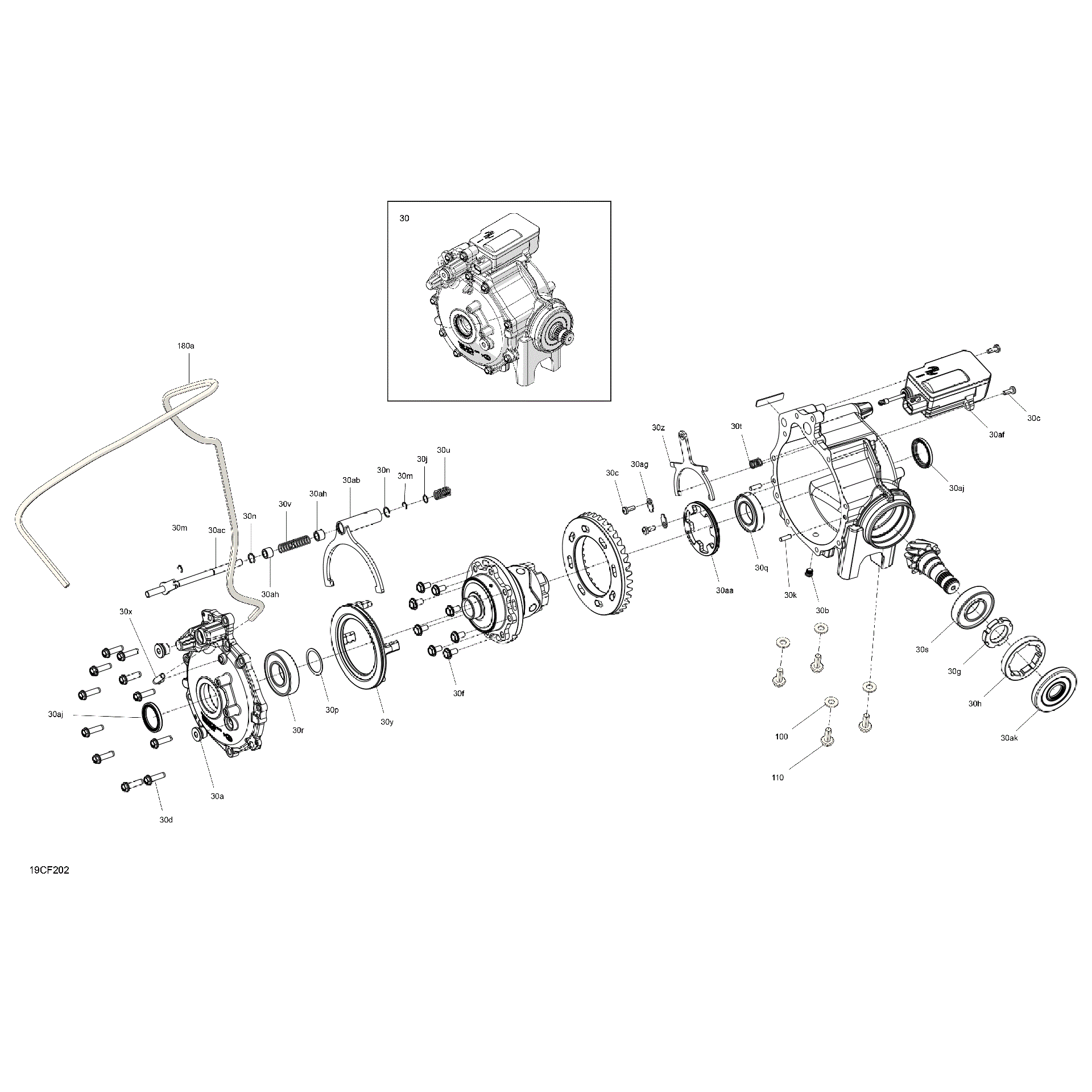 An Image of a Genuine Can-Am Parts Schematic Diagram showing the schematic - DRIVE - FRONT - DIFFERENTIAL PARTS