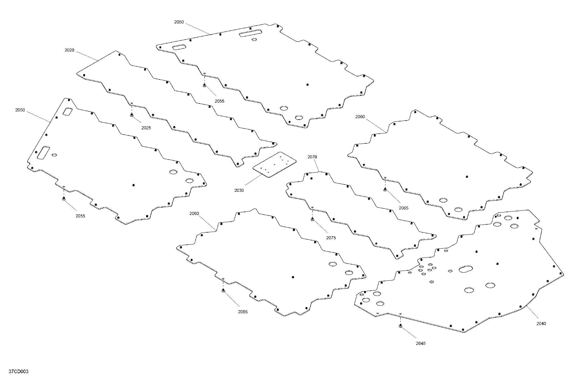An Image of a Genuine Can-Am Parts Schematic Diagram showing the schematic - BODY - SKID PLATE