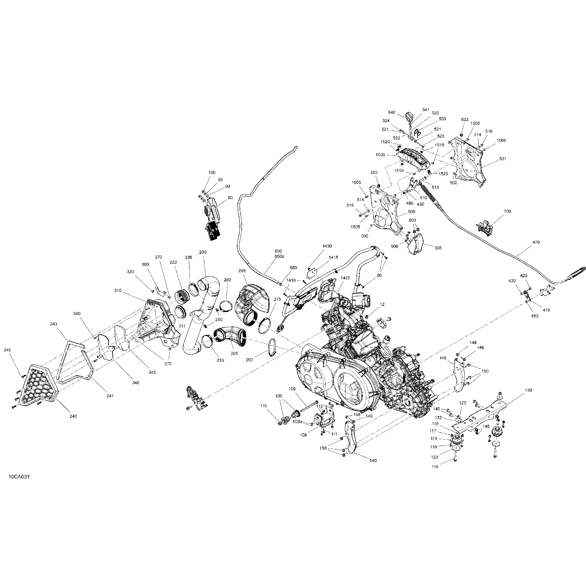 An Image of a Genuine Can-Am Parts Schematic Diagram showing the schematic - ENGINE - SYSTEM