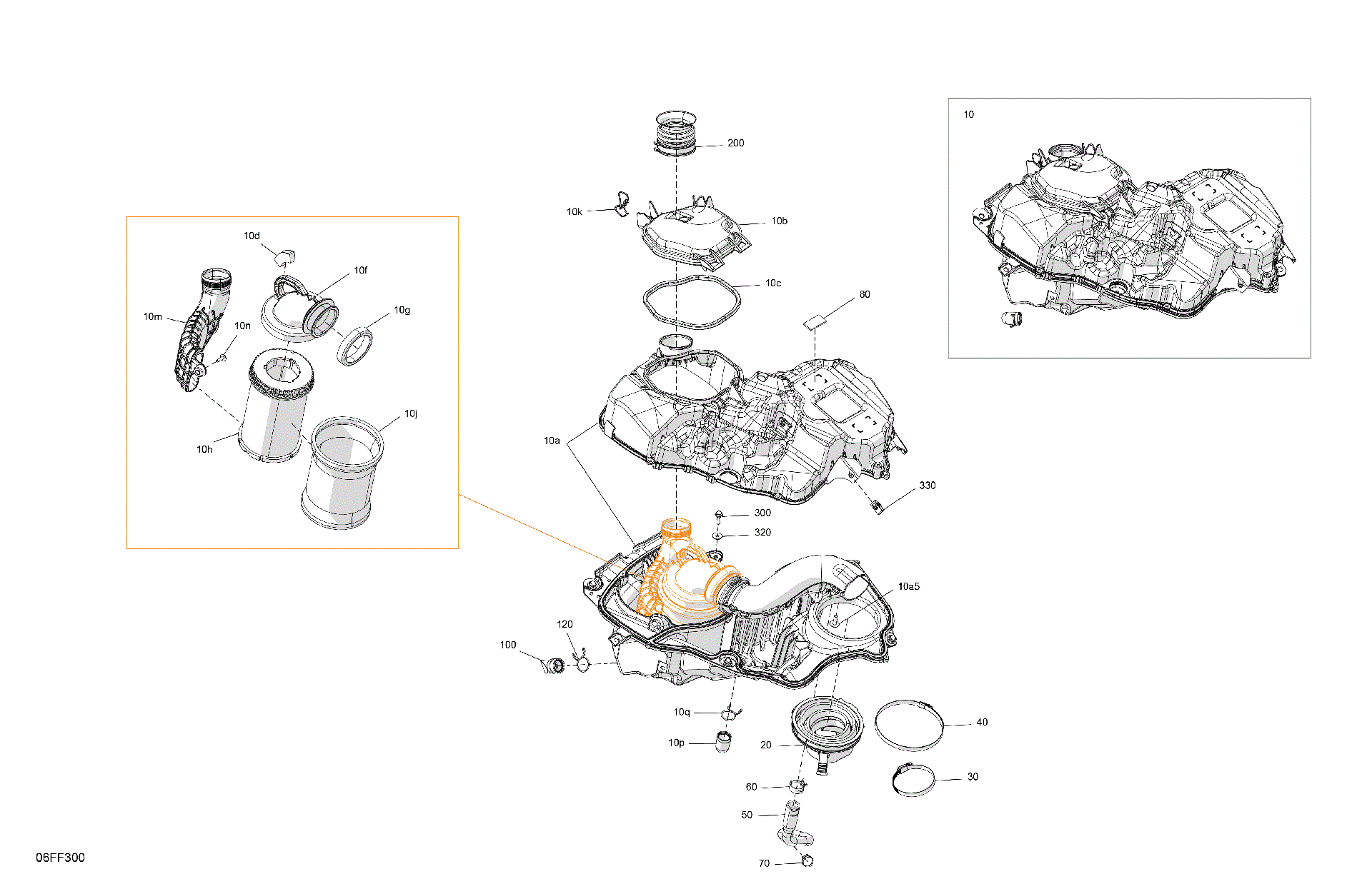 An Image of a Genuine Can-Am Parts Schematic Diagram showing the schematic - ENGINE - AIR INTAKE