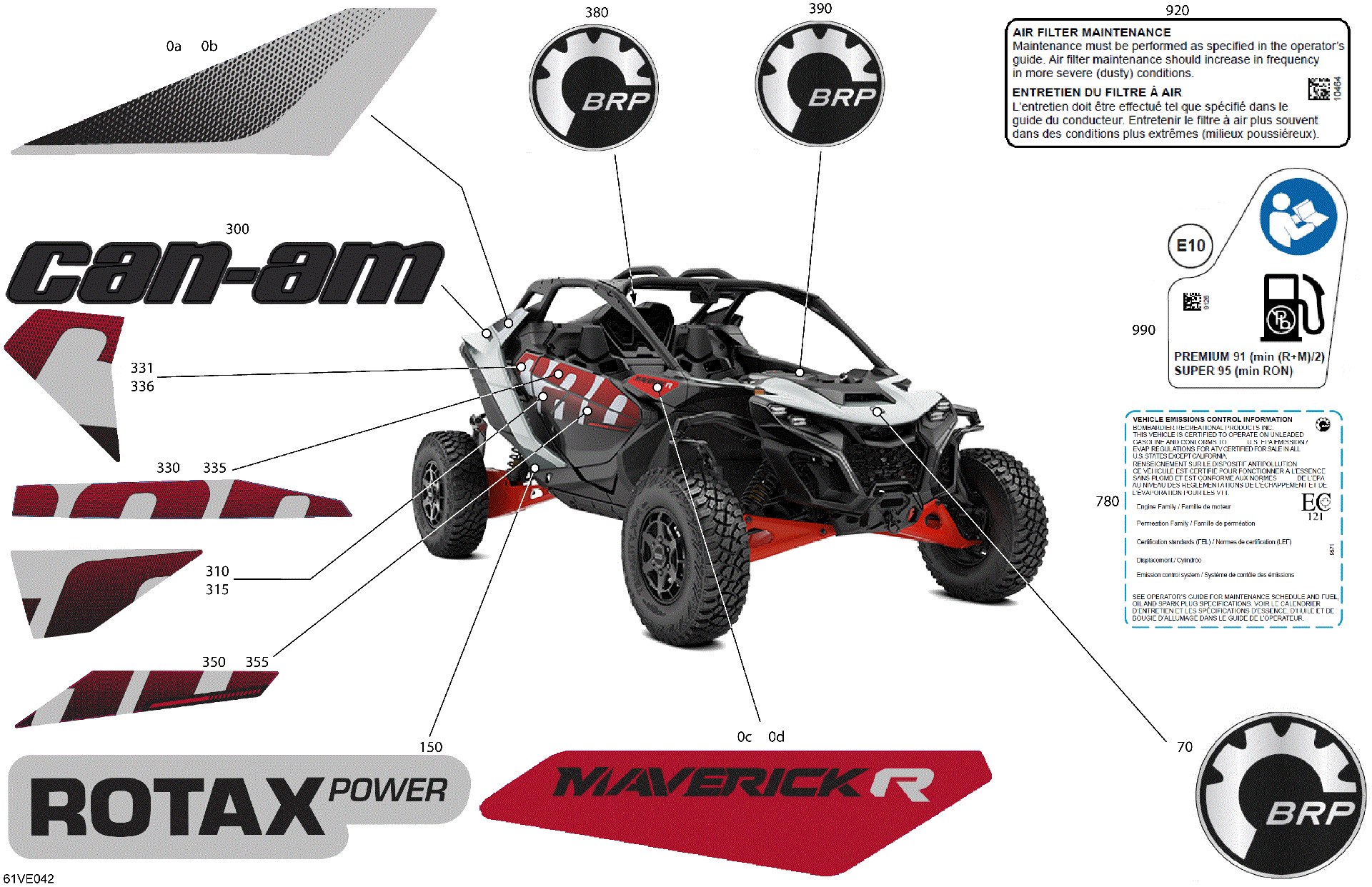 An Image of a Genuine Can-Am Parts Schematic Diagram showing the schematic - BODY - DECALS