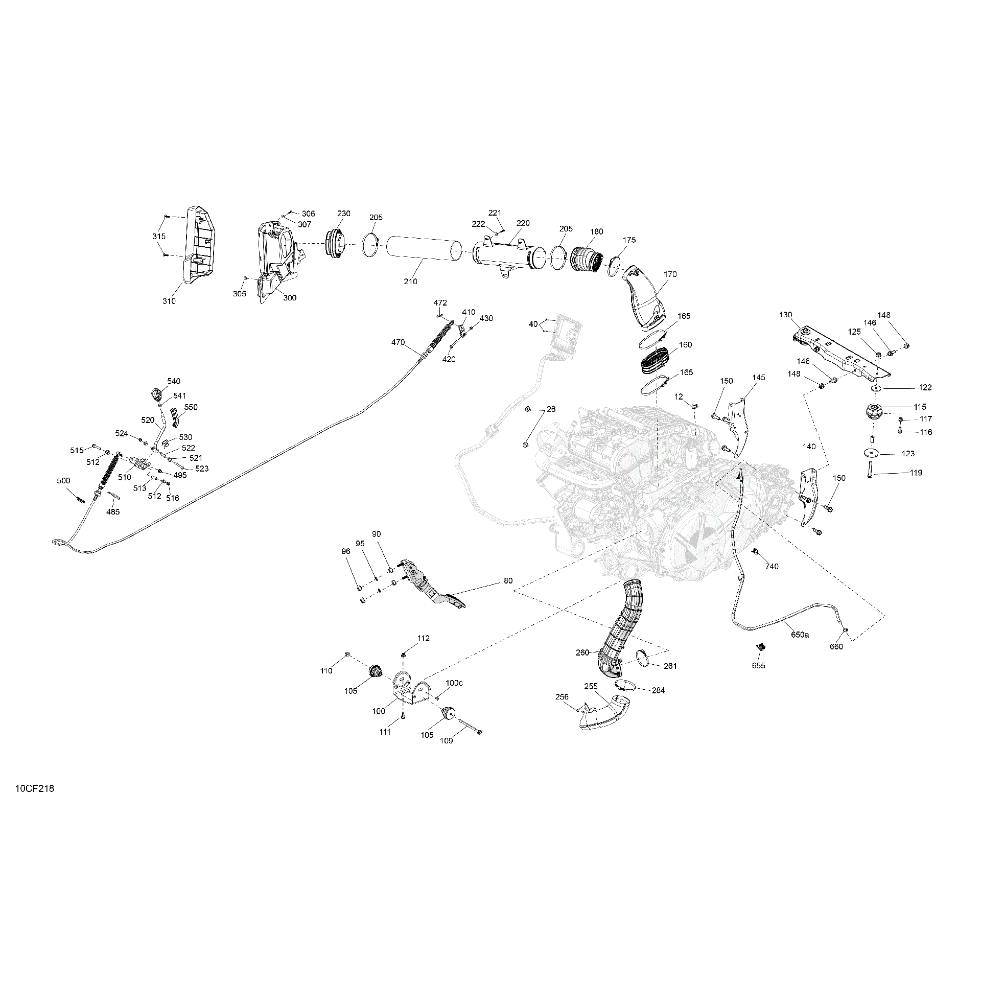 An Image of a Genuine Can-Am Parts Schematic Diagram showing the schematic - ENGINE - SYSTEM