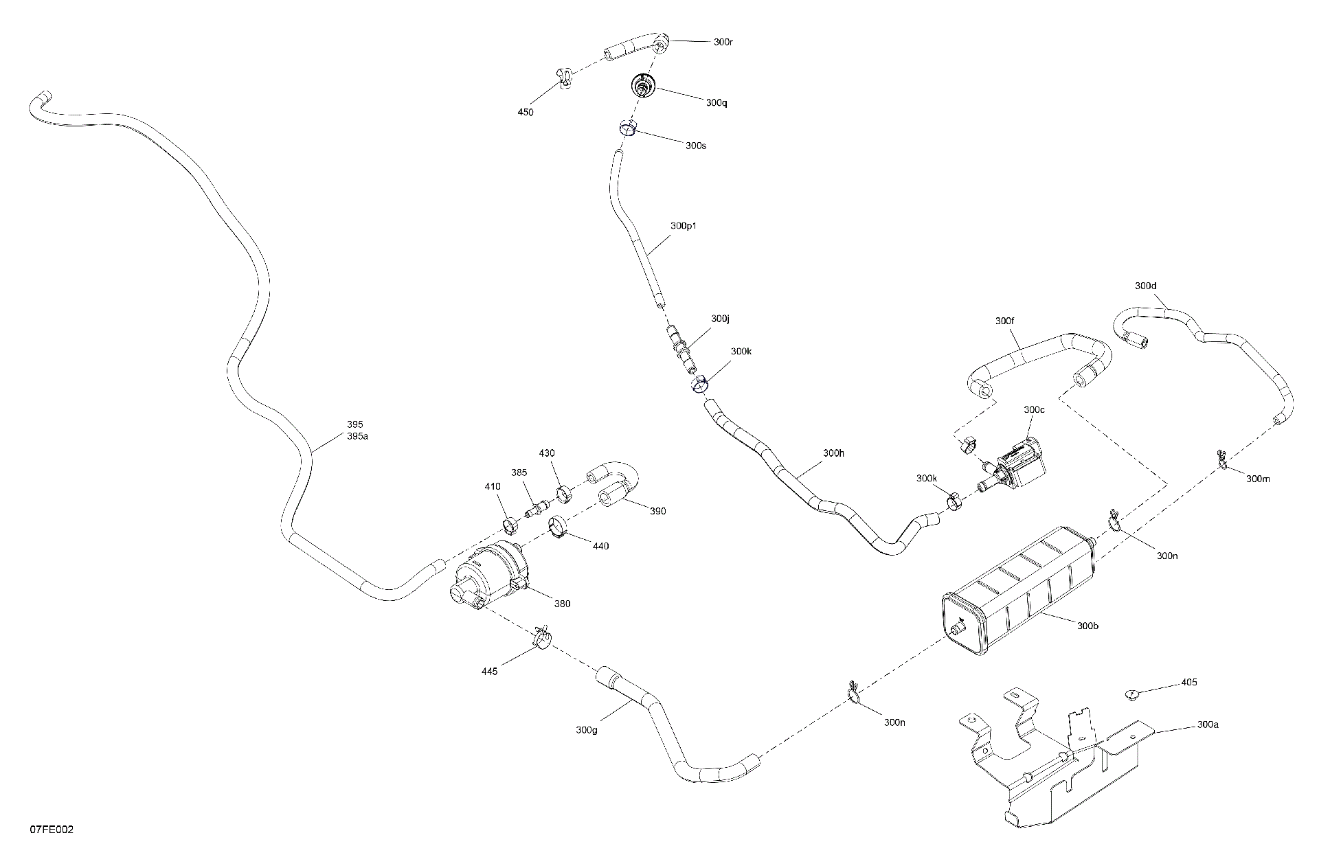 An Image of a Genuine Can-Am Parts Schematic Diagram showing the schematic - ENGINE - CANISTER CHARCOAL ASSEMBLY
