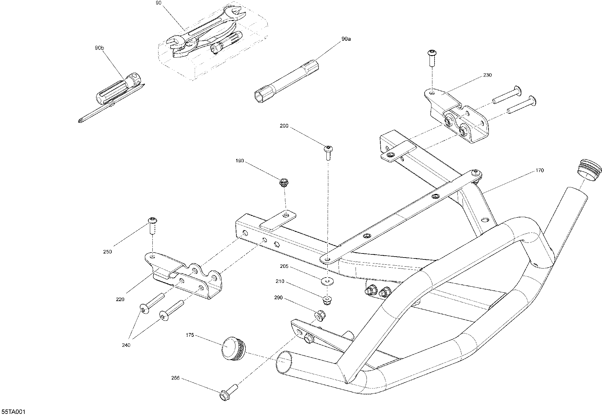 An Image of a Genuine Can-Am Parts Schematic Diagram showing the schematic - BODY - STORAGE TRAY