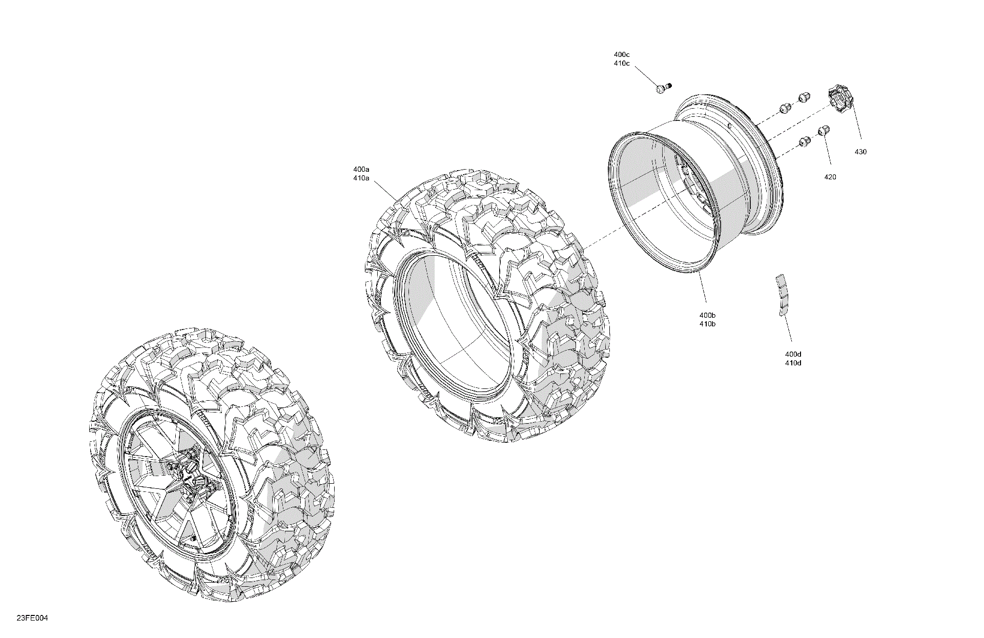 An Image of a Genuine Can-Am Parts Schematic Diagram showing the schematic - DRIVE - REAR WHEELS