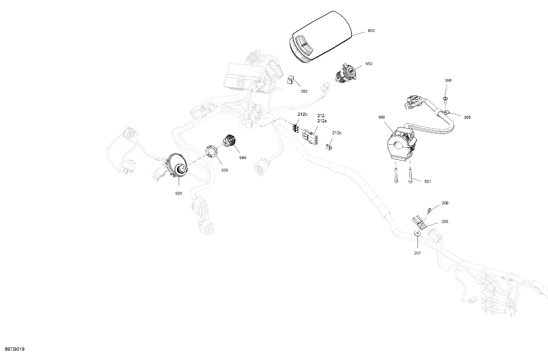 An Image of a Genuine Can-Am Parts Schematic Diagram showing the schematic - ELECTRIC - FRONT SECTION