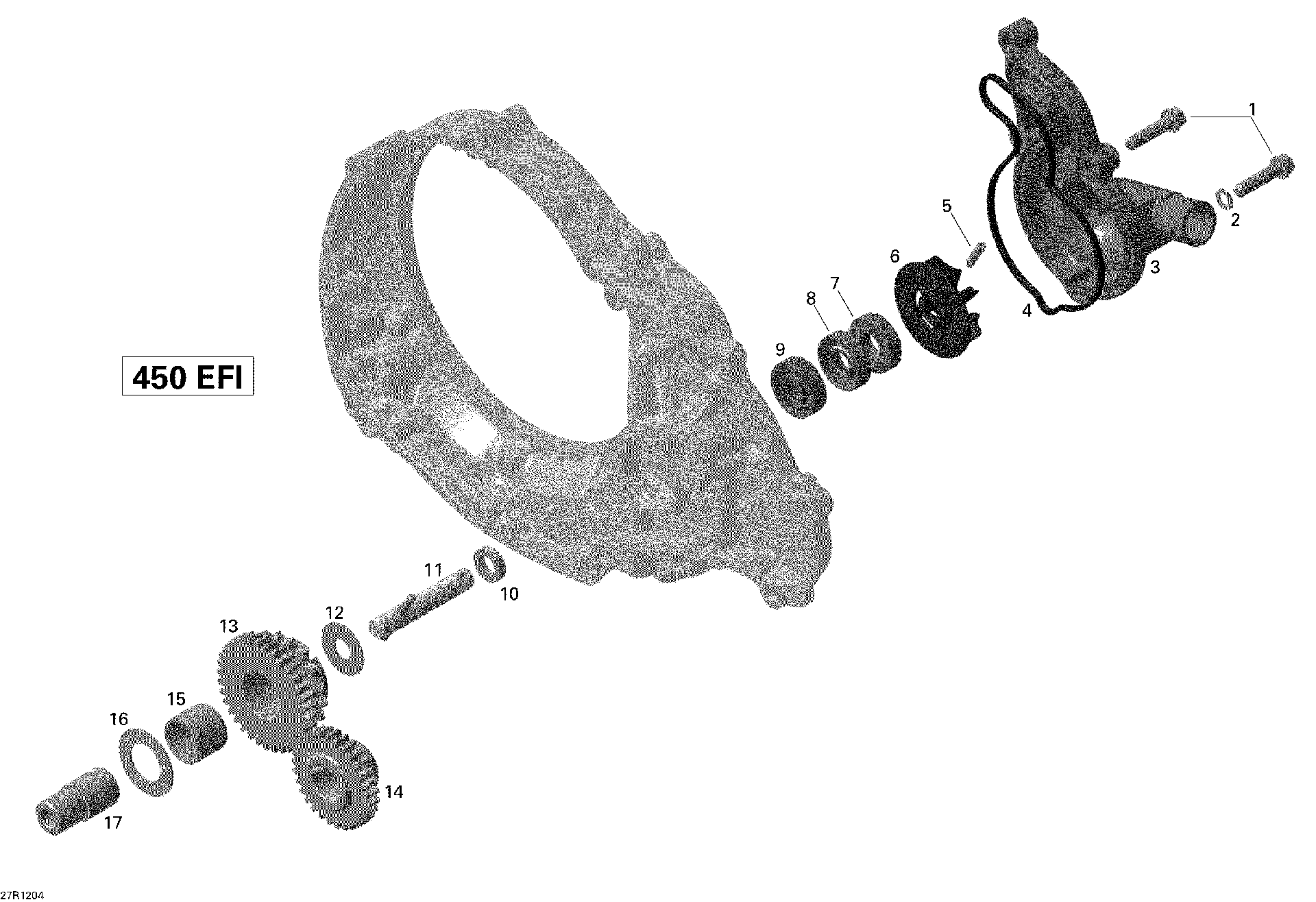 An Image of a Genuine Can-Am Parts Schematic Diagram showing the schematic - ENGINE COOLING