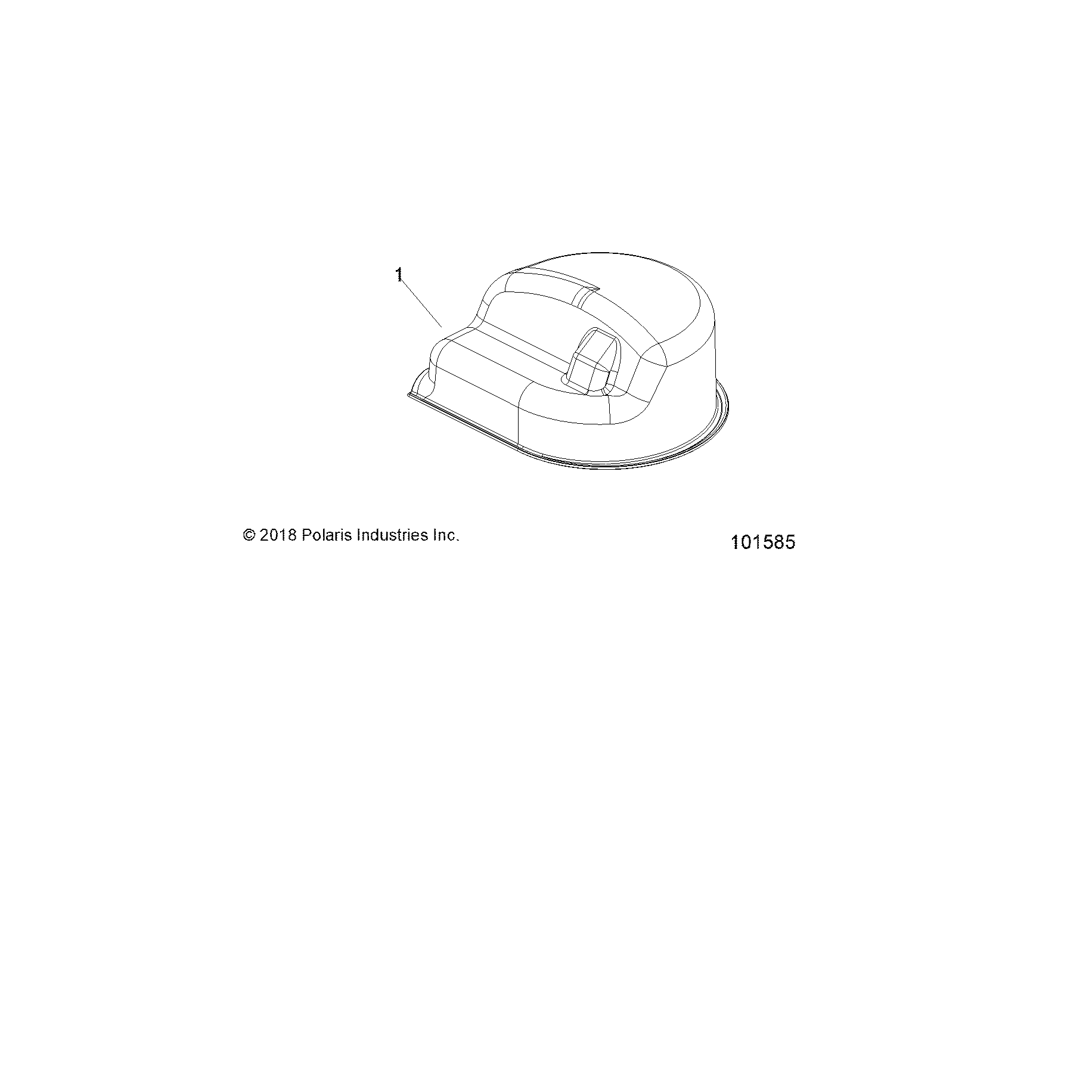 An Image of a Genuine Polaris Parts Schematic Diagram showing the schematic - BODY: FUEL PUMP COVER - 2018 POLARIS ACE 900 EPS XC