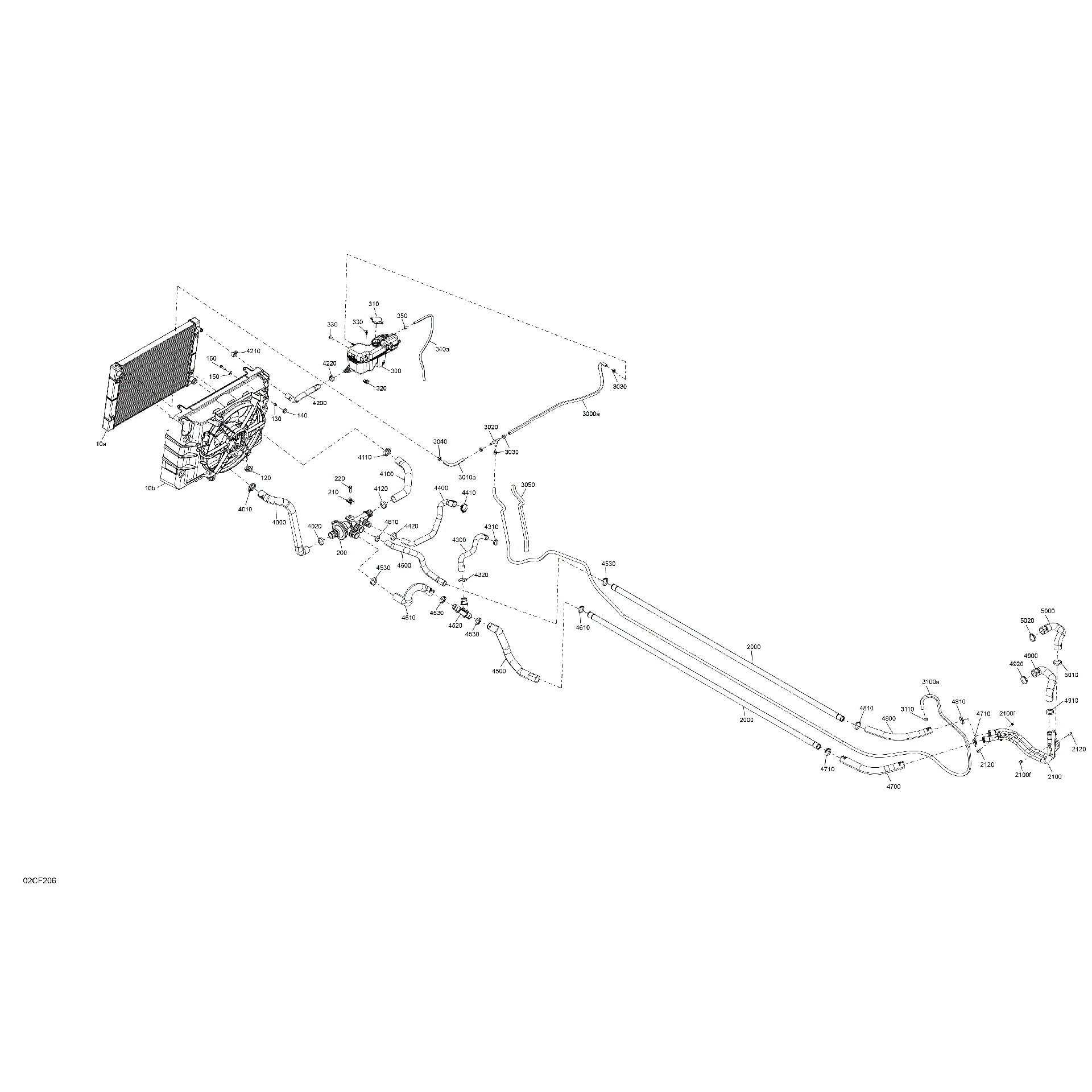 An Image of a Genuine Can-Am Parts Schematic Diagram showing the schematic - ENGINE - COOLING