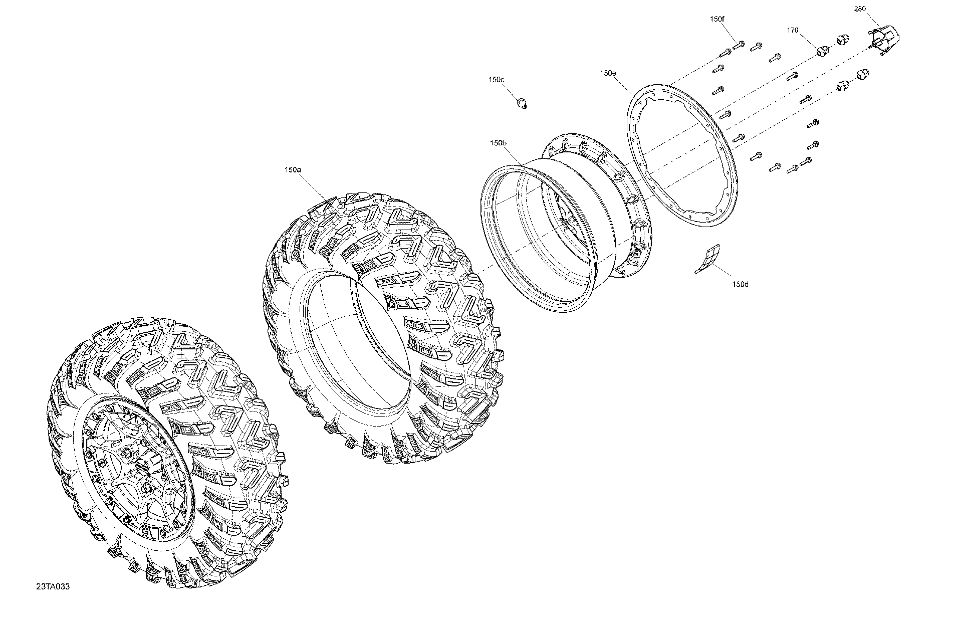 An Image of a Genuine Can-Am Parts Schematic Diagram showing the schematic - DRIVE - REAR WHEELS - X XC