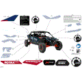 BODY - DECALS - 2026 CAN AM MAVERICK R MAX X RS SAS - DUSTY NAVY SATIN - 77" WIDTH