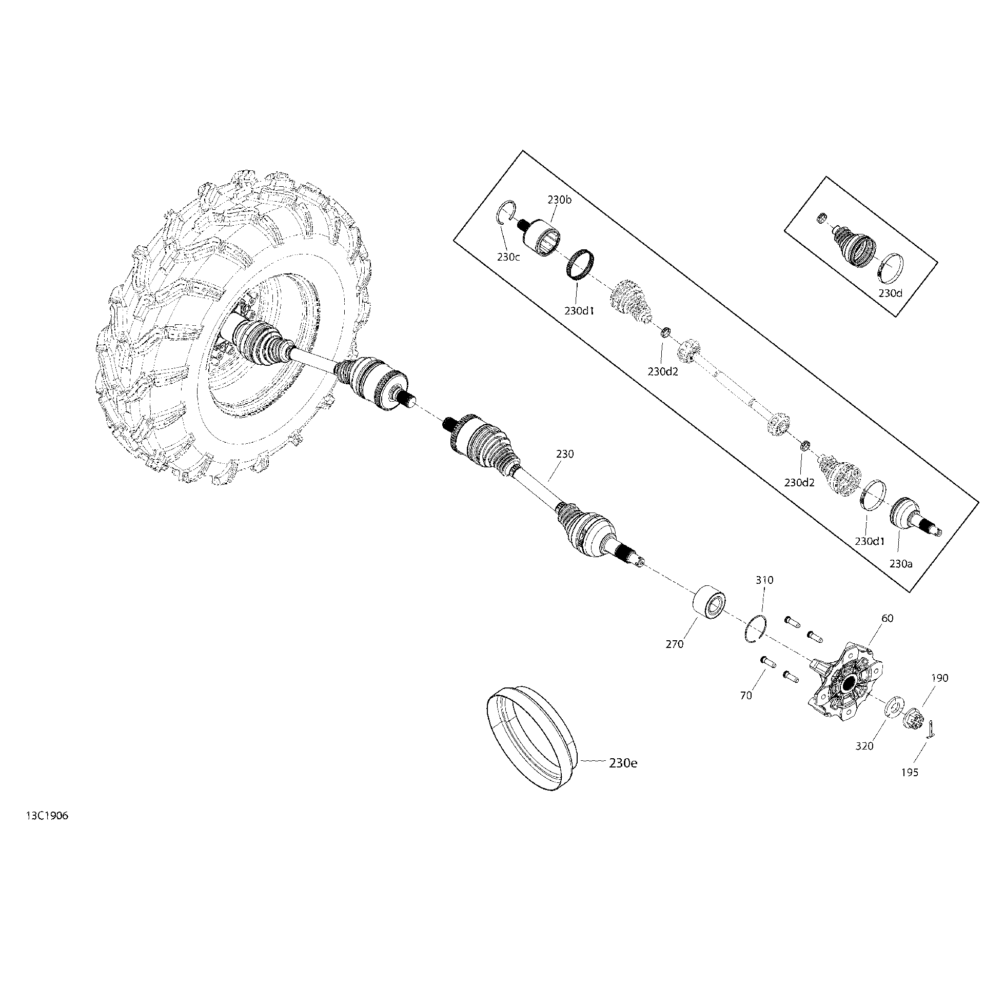 An Image of a Genuine Can-Am Parts Schematic Diagram showing the schematic - REAR DRIVE