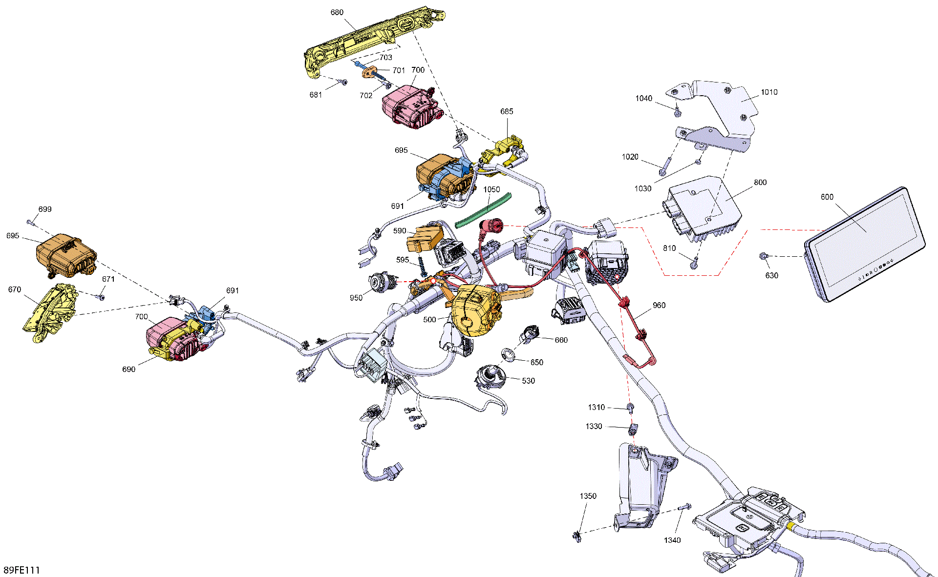 An Image of a Genuine Can-Am Parts Schematic Diagram showing the schematic - ELECTRIC - FRONT SECTION