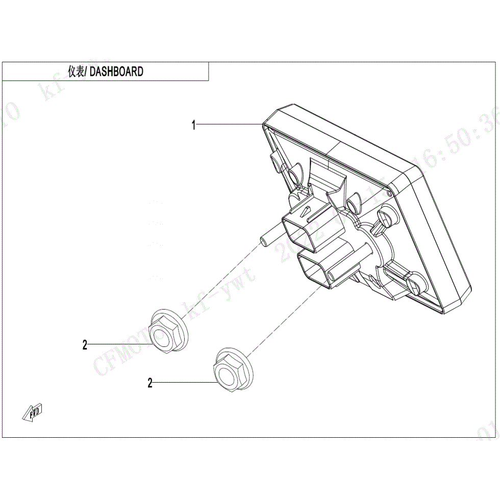 An Image of a genuine CFMOTO Parts Schematic Diagram showing the group - DASHBOARD - 2023 CFMOTO CFORCE 500