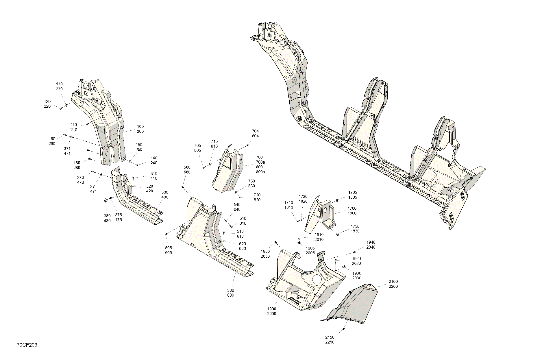An Image of a Genuine Can-Am Parts Schematic Diagram showing the schematic - BODY - SYSTEM