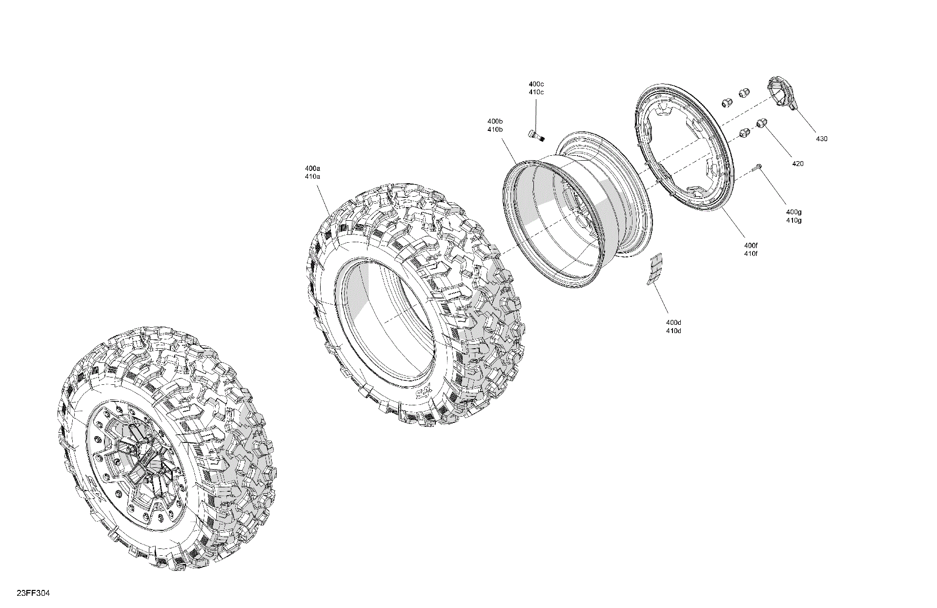 An Image of a Genuine Can-Am Parts Schematic Diagram showing the schematic - DRIVE - REAR WHEELS