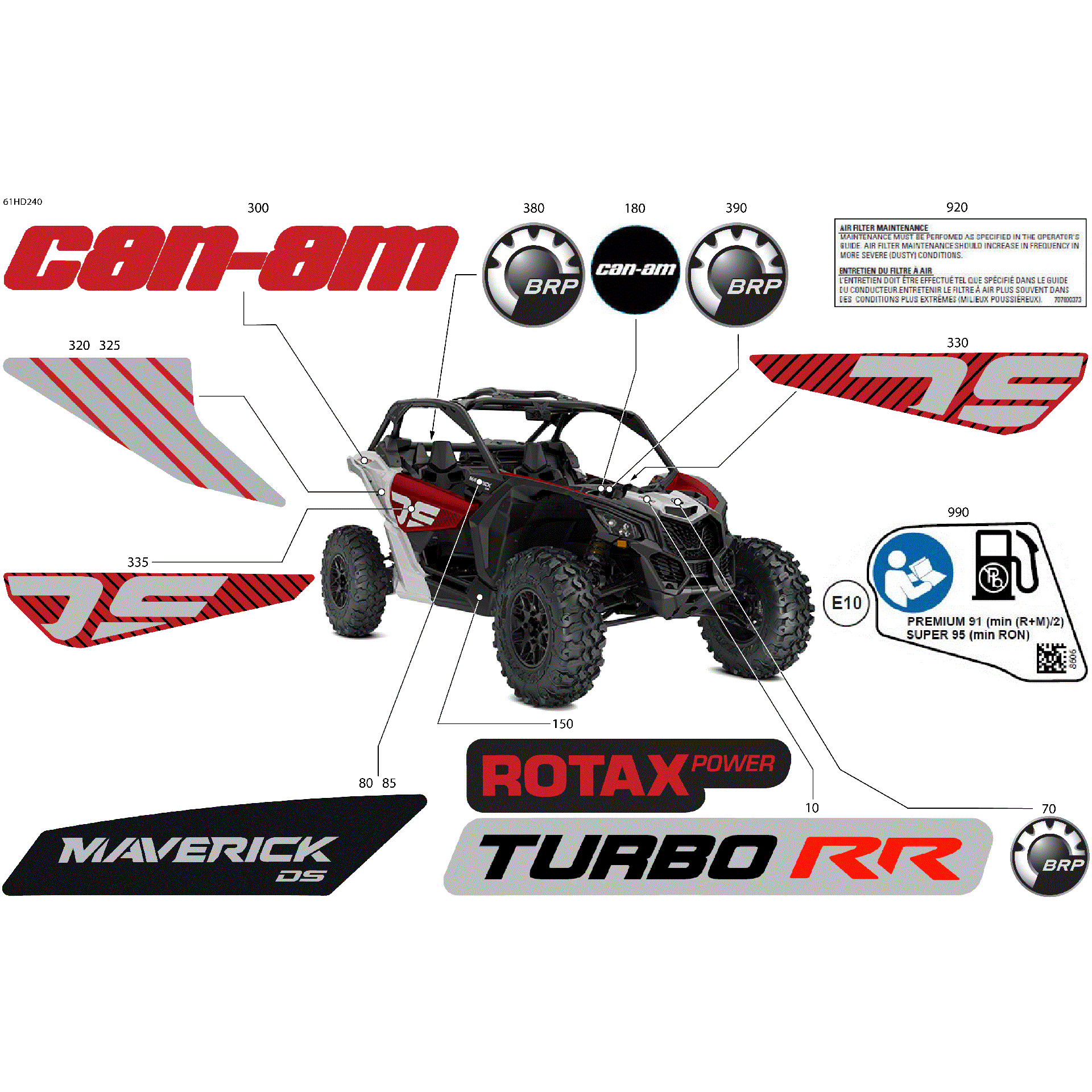 An Image of a Genuine Can-Am Parts Schematic Diagram showing the schematic - BODY - DECALS