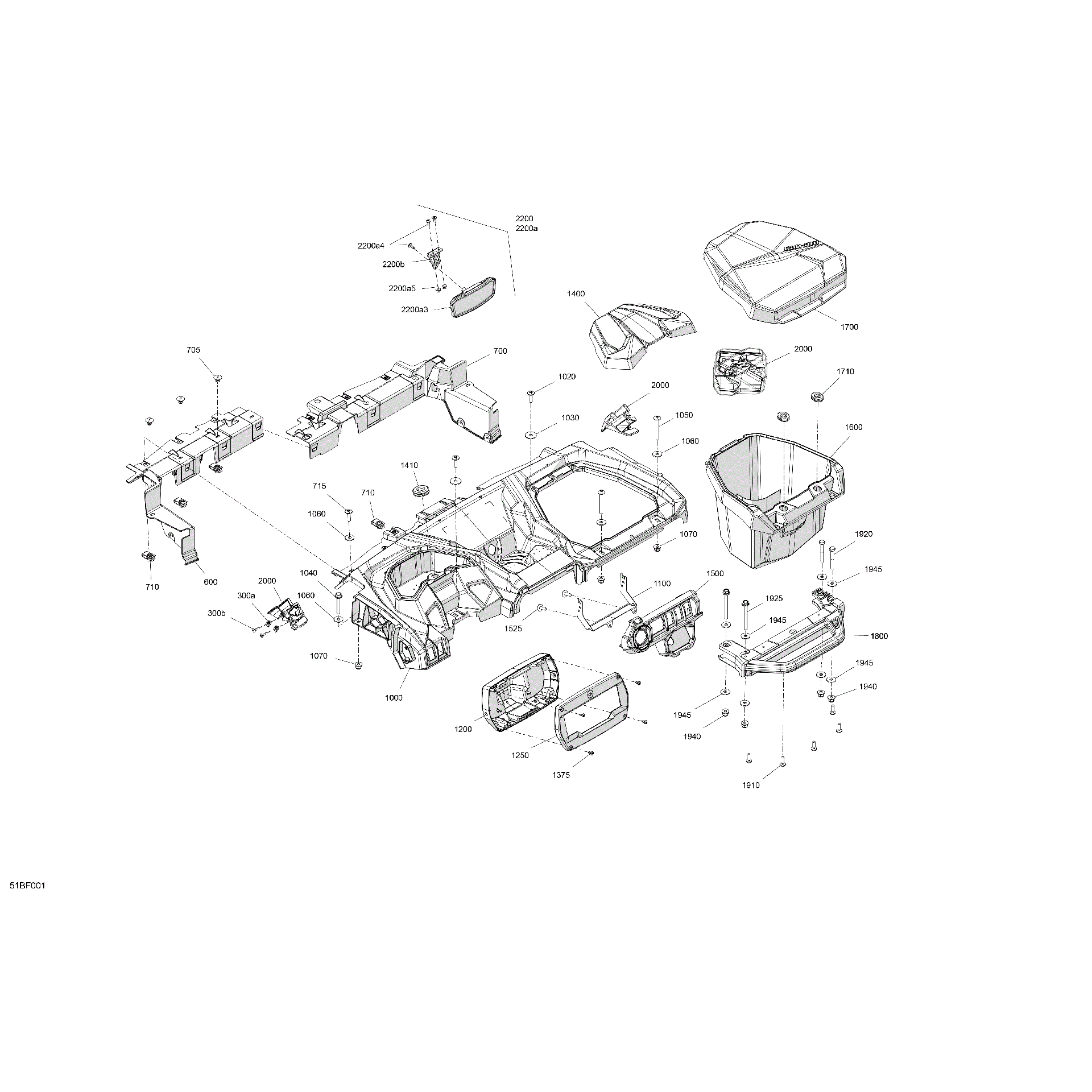 An Image of a Genuine Can-Am Parts Schematic Diagram showing the schematic - CAB INTERIOR - DASHBOARD