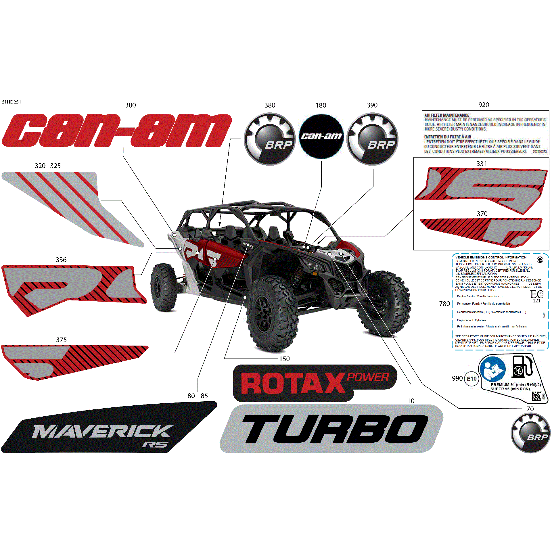 An Image of a Genuine Can-Am Parts Schematic Diagram showing the schematic - BODY - DECALS