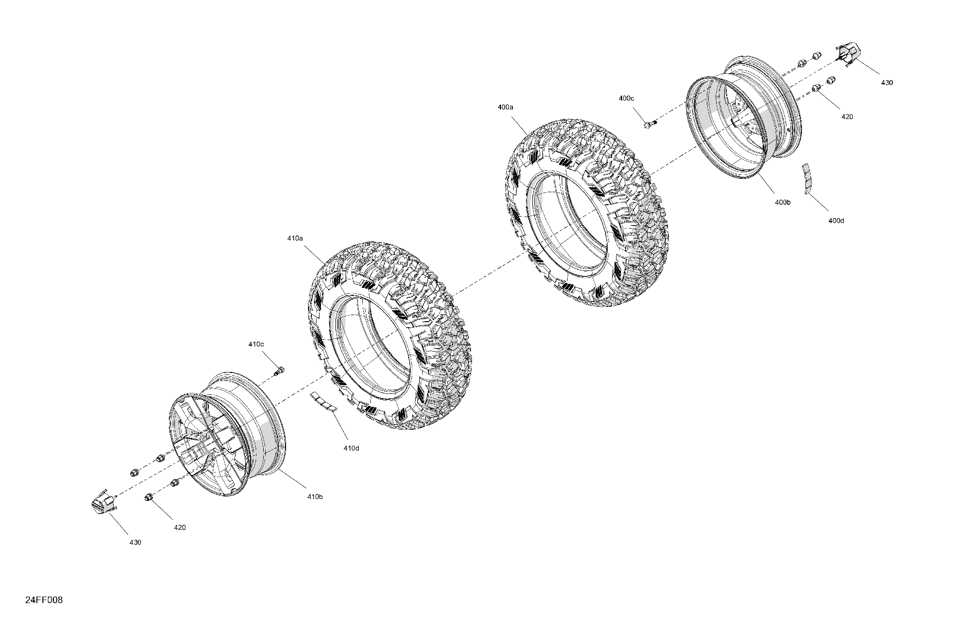 An Image of a Genuine Can-Am Parts Schematic Diagram showing the schematic - DRIVE - FRONT WHEELS