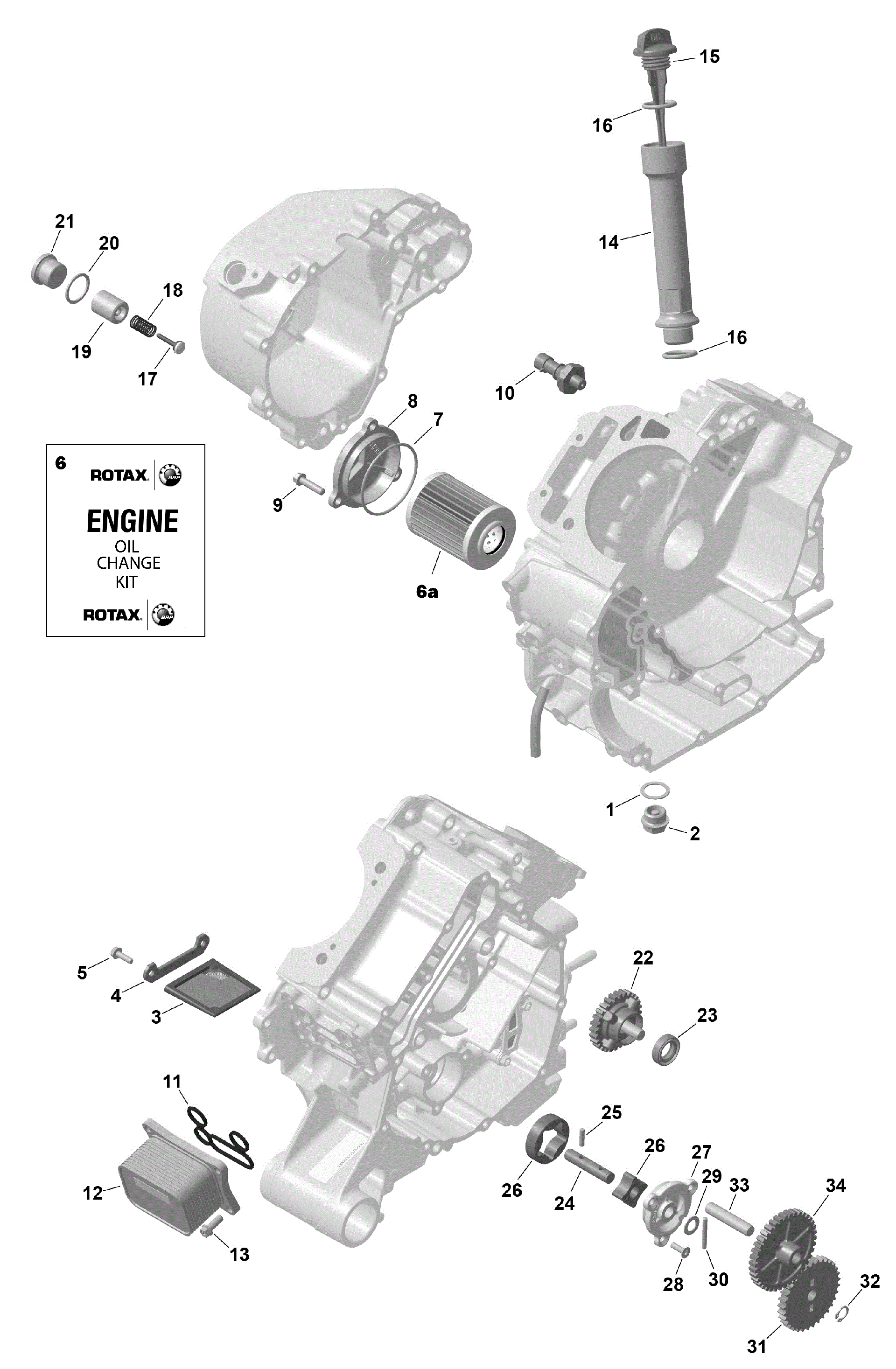 An Image of a Genuine Can-Am Parts Schematic Diagram showing the schematic - ROTAX - ENGINE LUBRICATION