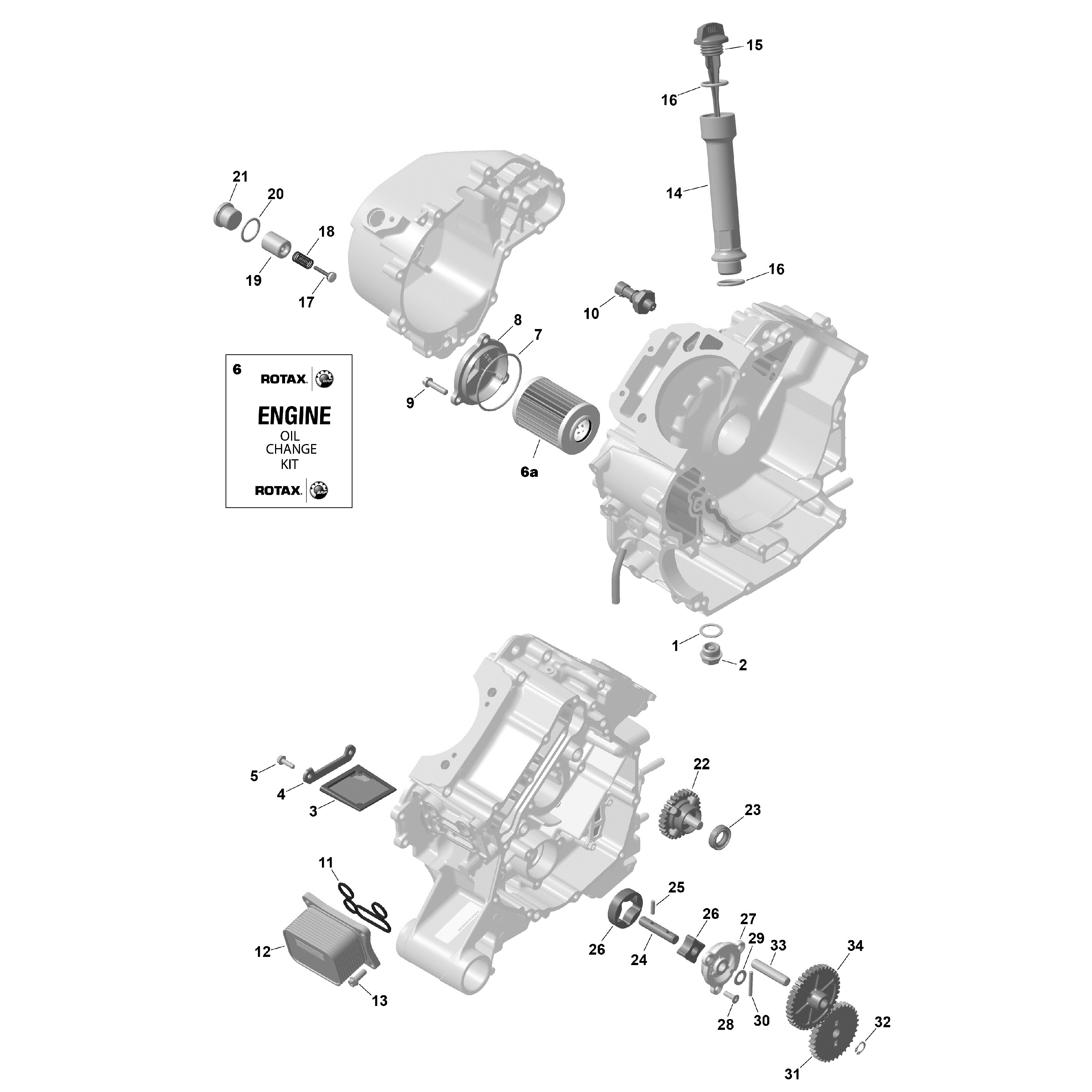 An Image of a Genuine Can-Am Parts Schematic Diagram showing the schematic - ROTAX - ENGINE LUBRICATION
