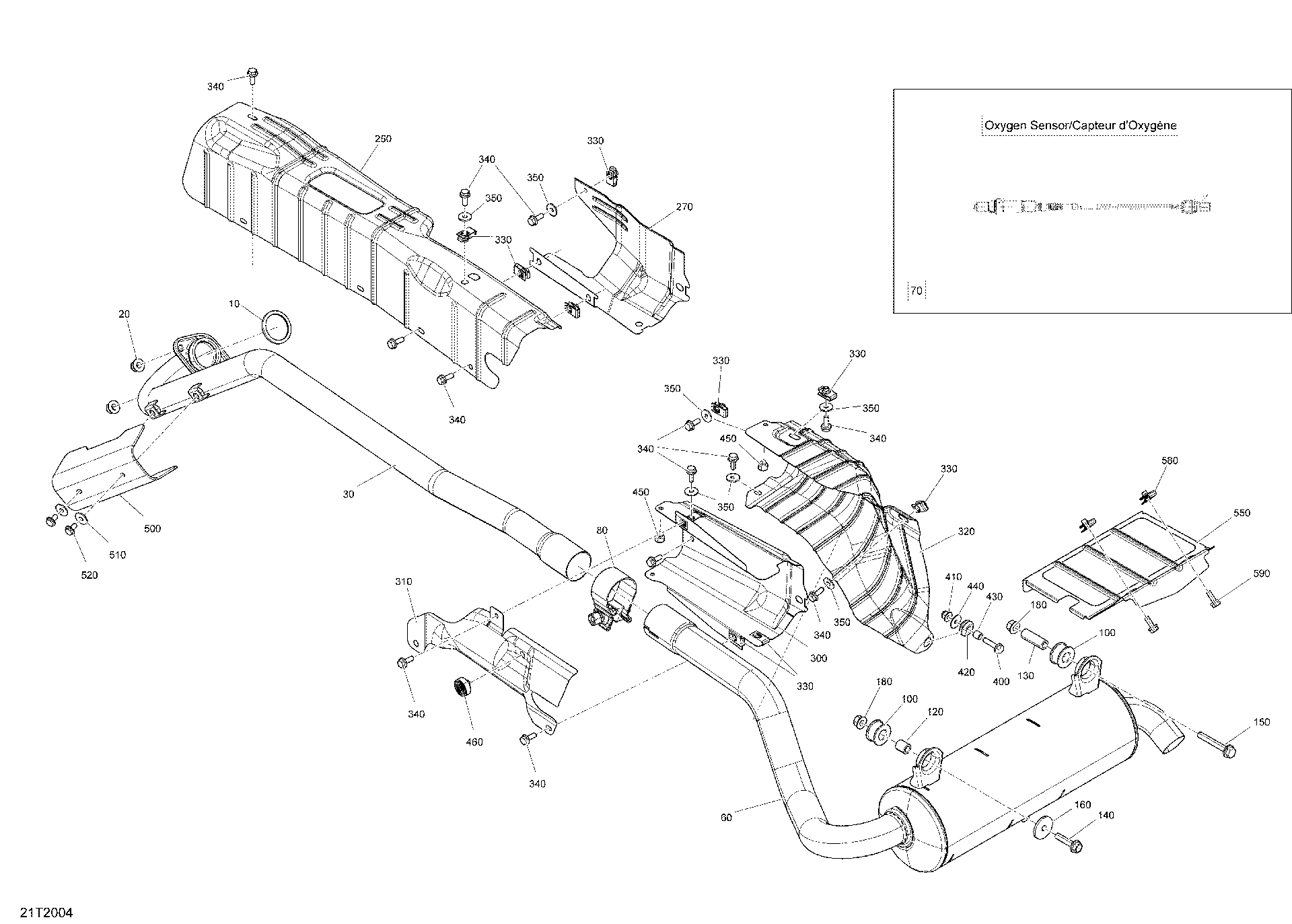 An Image of a Genuine Can-Am Parts Schematic Diagram showing the schematic - EXHAUST